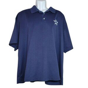 Cowboys Authentic Apparel Polo Shirt, Men 2XL, Blue w/Embroidered Star, EUC